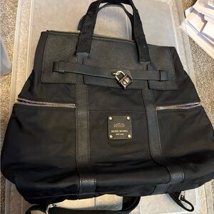 MCM Black Backpack with Silver Accents